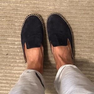 Club Monaco Navy suede espadrilles slip ons